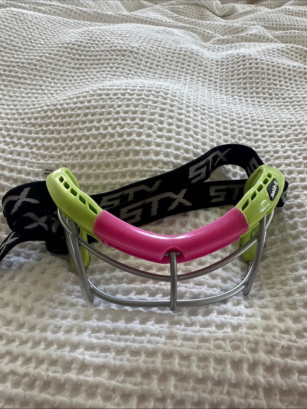 Girls STX Lacrosse Google/Facemask with Neon Green & Hot Pink Accents